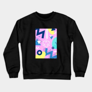 Retro Memphis Pink Polyhedral 20 Sided Dice Tabletop RPG Crewneck Sweatshirt